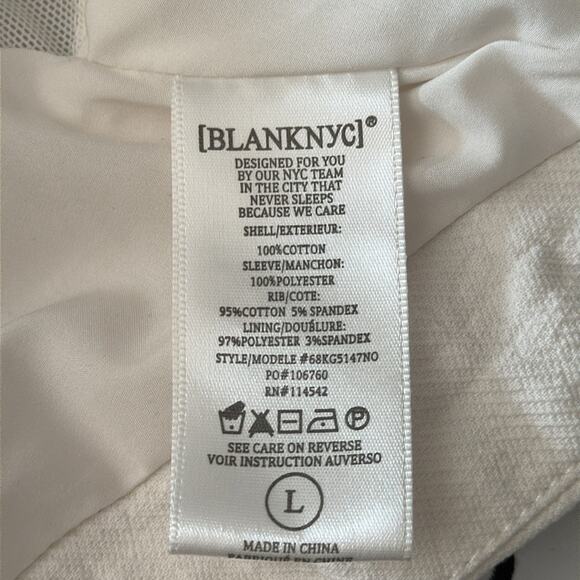 Blank NYC | White Mesh Detail Crepe Jacket Size L - Picture 8 of 13